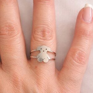 Silver Bear Ring size 7 adjustable